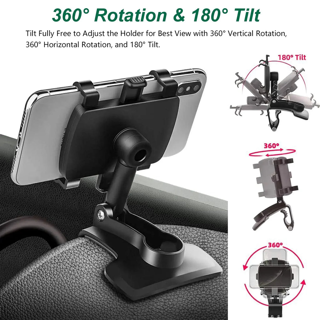 Universal 360 °   Suporte de telefone para carro com rotação, clipe para painel de carro, suporte de navegação gps