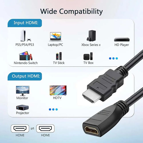 Cabo de extensão hdmi 4k longo hdmi 2.0 macho para fêmea cabo 60hz 4k hdmi extensor chumbo hdmi macho para fêmea cabo de extensão kable hdr