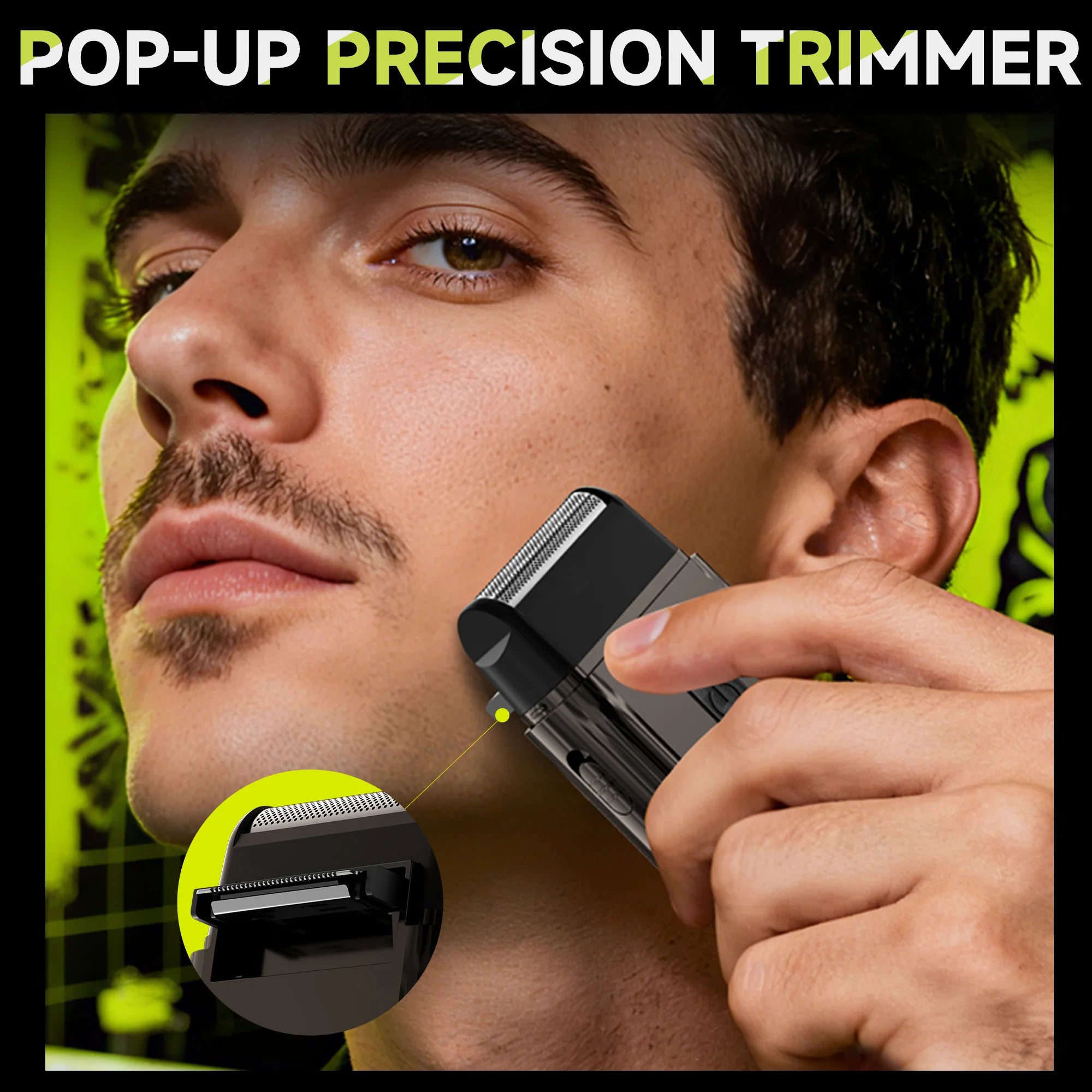 Enchen ms003 barbeador de folha compacto com aparador de precisão pop-up tipo-c carregamento com indicador 7000rpm motor forte