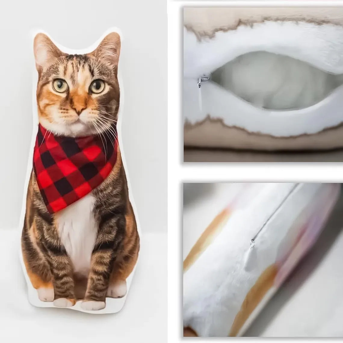 Retrato de animal de estimação gato cachorro imagem travesseiro personalizado para o natal, ação de graças, comemoração de animais de estimação, várias almofadas de pelúcia de animais