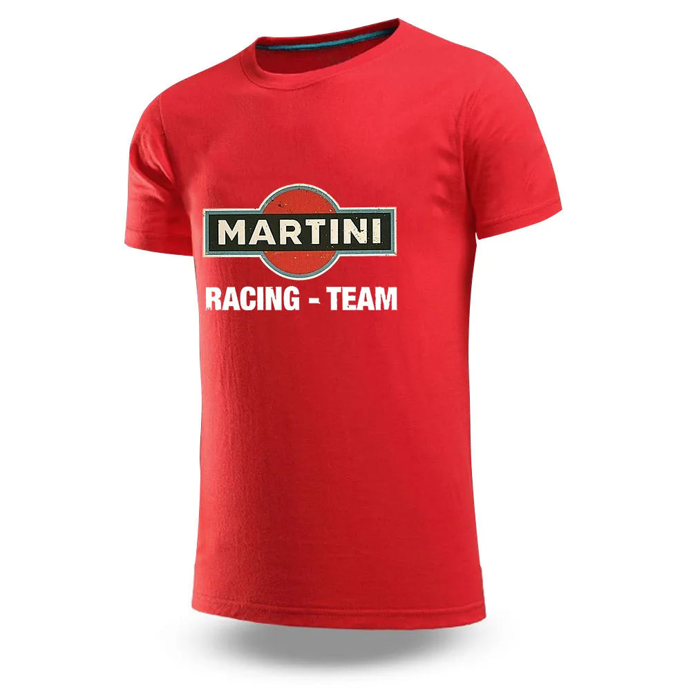 2025 solto respirável confortável manga curta verão homem algodão topos casual esportes camiseta martini corrida logotipo impressão camisas