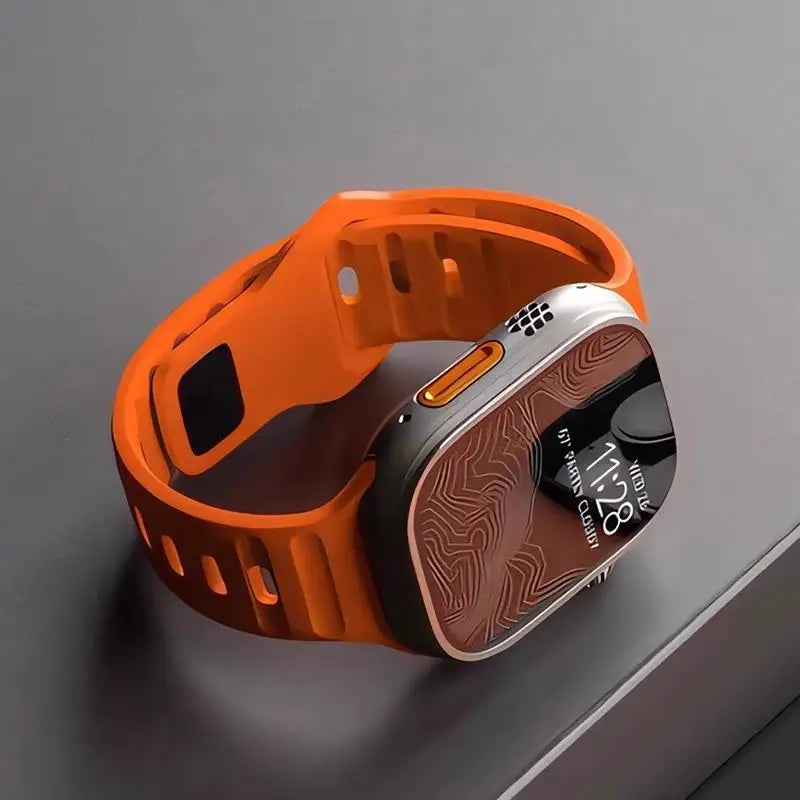 Pulseira de Silicone Sport para Apple Watch, Banda, 49mm, 45mm, 44mm, 42mm, 40mm, 41mm, 38, Pulseira Correa, iWatch Series 9, 8, 7, 6, 5, 4, 3, SE, ultra