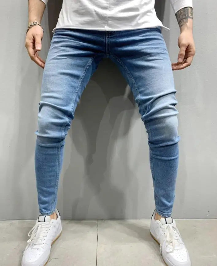 2024 calças de brim masculinas bolsos sólidos estiramento denim calças retas primavera verão negócios calças casuais diário streetwear roupas masculinas