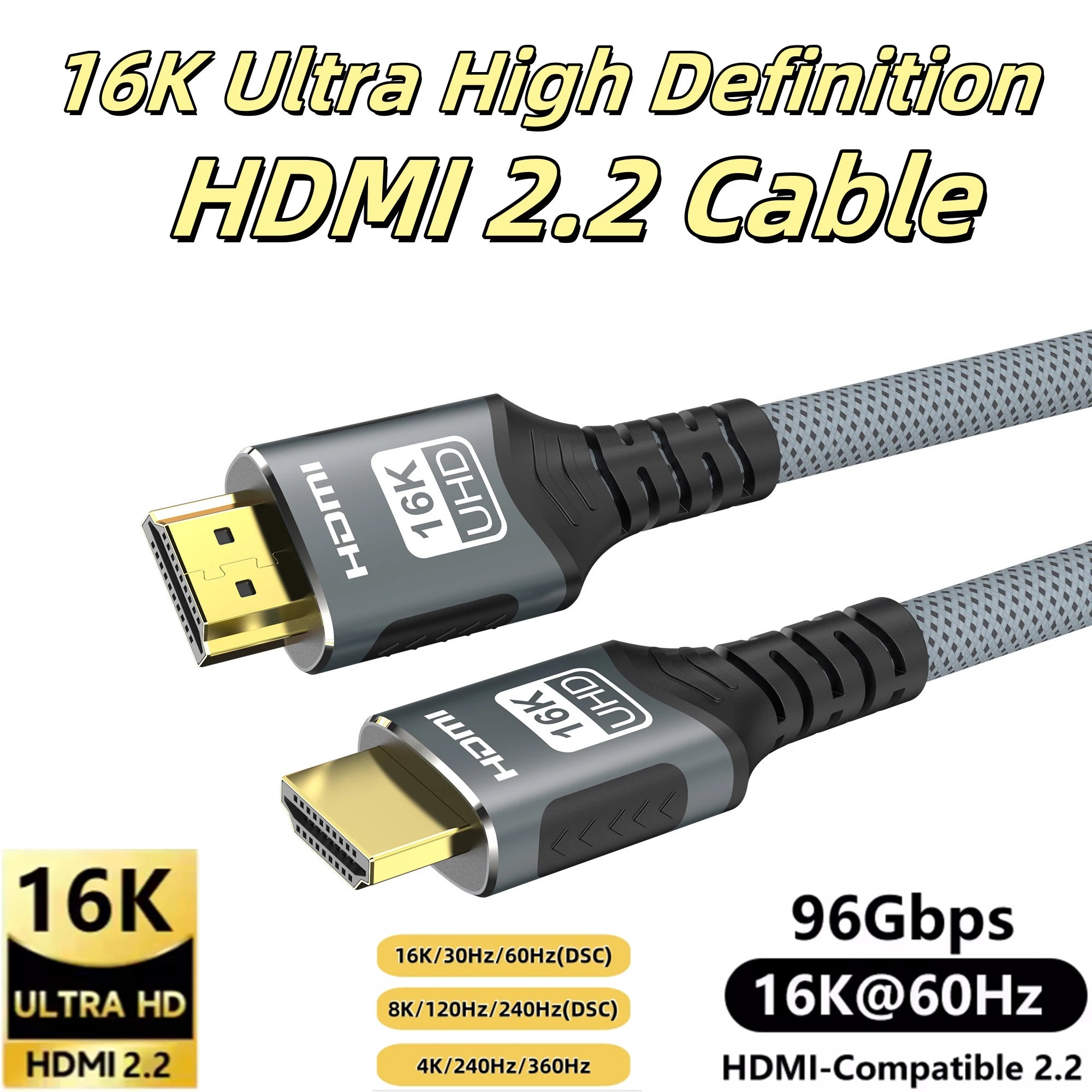 FDBRO Cabo compatível com HDMI para RTX 3080, vídeo eARC HDR, PC Laptop TV Box e PS5, 4K @ 120Hz, 8K @ 60Hz, 2.1 cabo, adaptador de 48Gbps