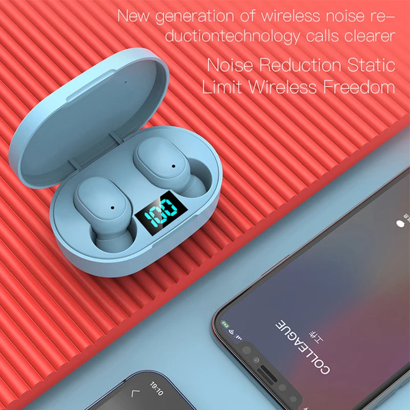 TWS E6S Fones de Ouvido Bluetooth com microfone e cancelamento de ruído 3,7v/ 45mah