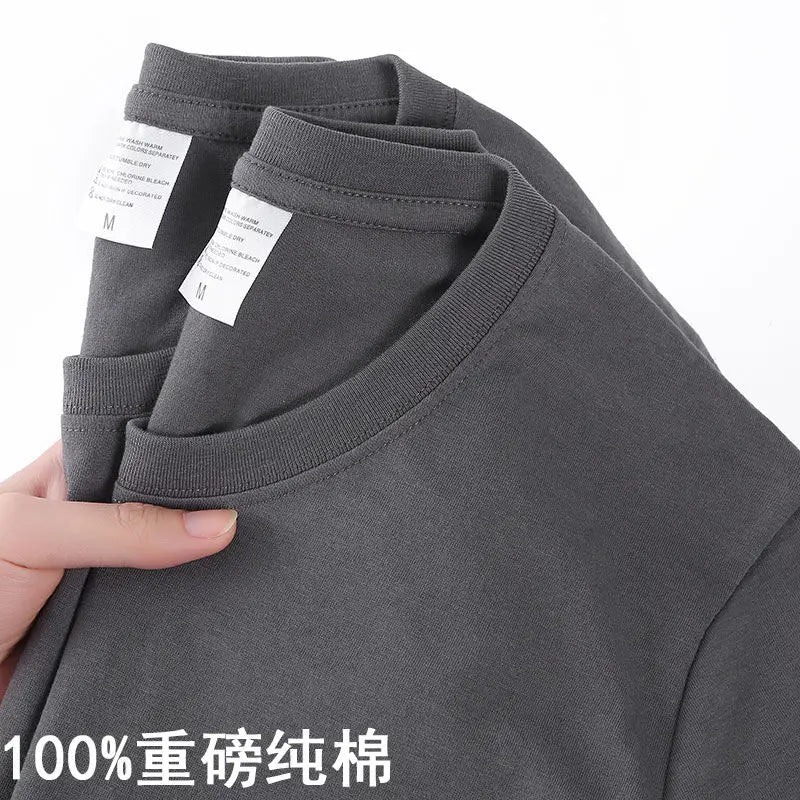 100% Algodão T-shirt Dos Homens Mulheres Cor Sólida O Pescoço de Manga Curta Tops Verão Coreano Solto Meia-manga T Shirt Unisex M-4XL