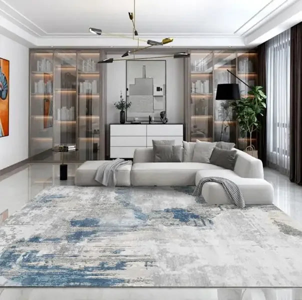 Moderno simples sala de estar decoração tapete grande área macia lounge tapete cinza nórdico para o quarto lavável anti-deslizamento tapete