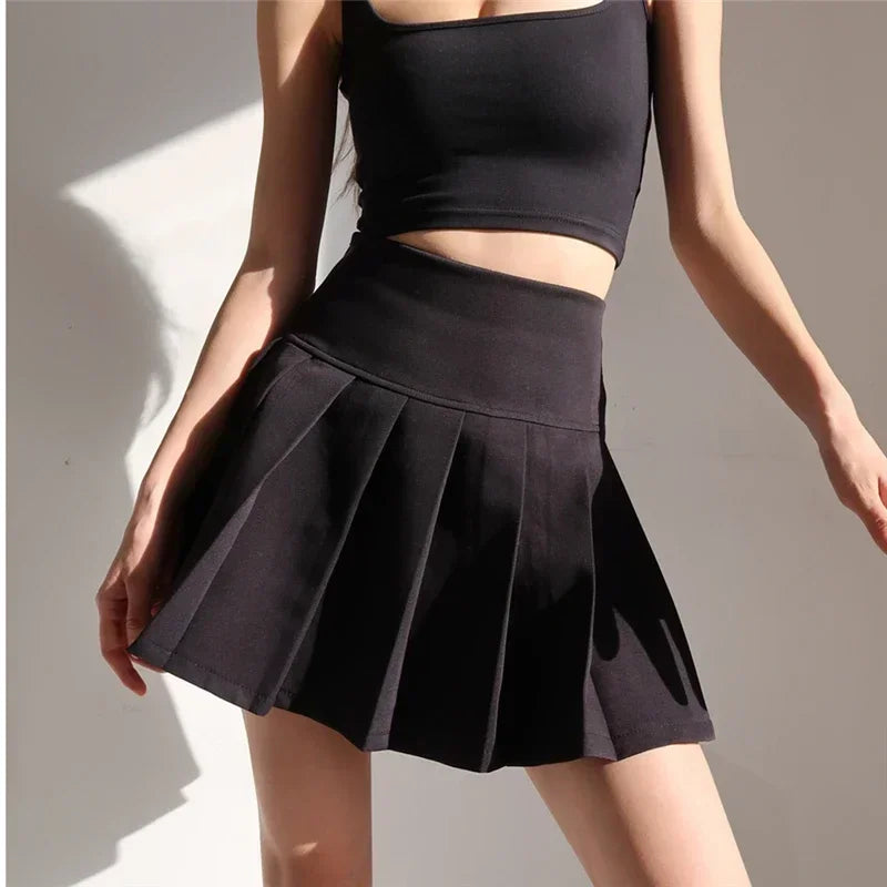 Escola americana y2k estilo verão saia curta plissada para as mulheres 2024 cintura alta sexy hotsweet mini saias femininas