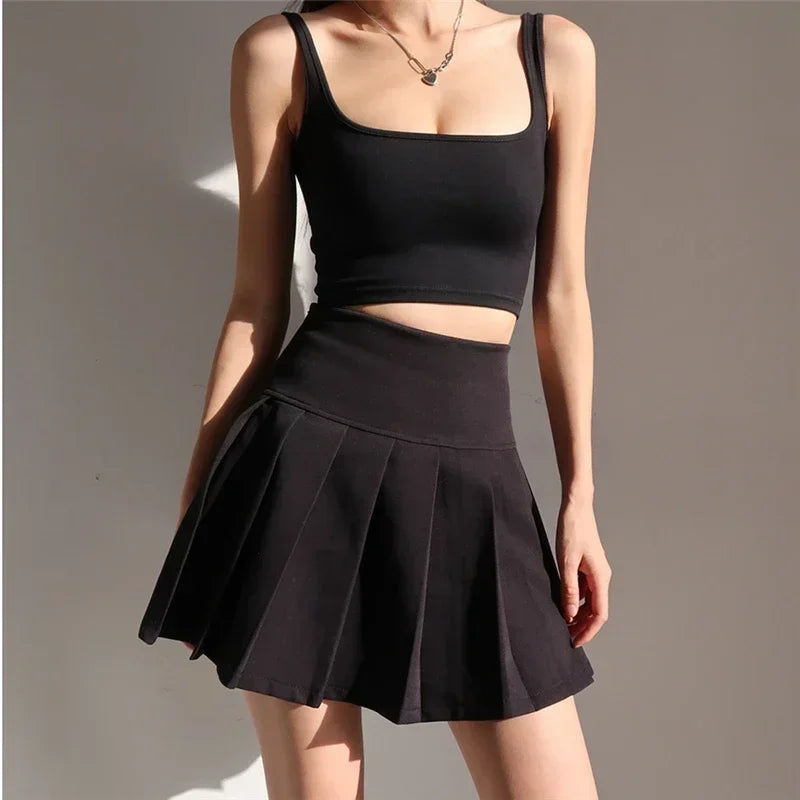 Escola americana y2k estilo verão saia curta plissada para as mulheres 2024 cintura alta sexy hotsweet mini saias femininas