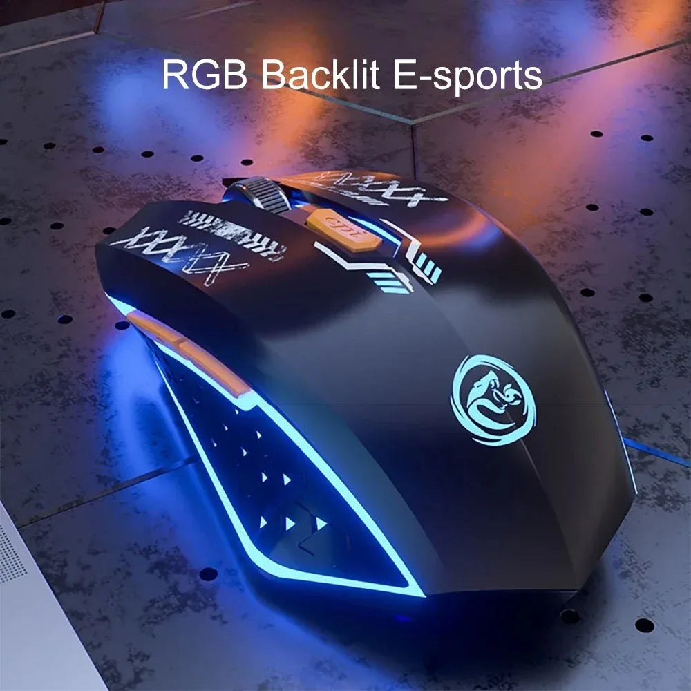 Mouse bluetooth 2.4g sem fio rgb retroiluminado modo duplo recarregável silencioso mouse para jogos 1600 dpi mouse para pc laptop