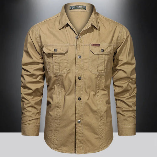 2023 camisa de carga dos homens manga longa camisas casuais algodão alta qualidade camisa militar overshirt roupas marca blusas pretas 5xl