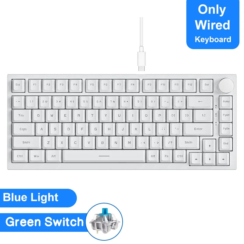 Teclado Mecânico Sem Fio AJAZZ AK820/Pro Bluetooth 5.1 2.4G USB-C Com Fio Hot Swappable RGB para Jogos com Montagem Gasket