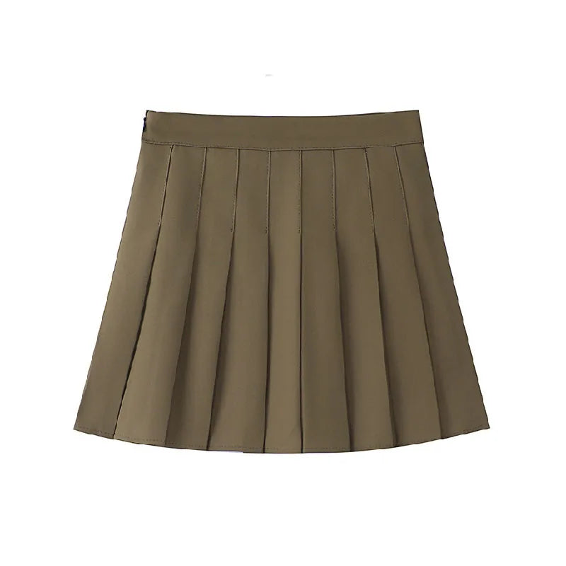 1 pçs primavera verão das mulheres mini saias meninas saias plissadas senhora cintura alta bonito saia rosa estudante saia curta jk uniforme saias