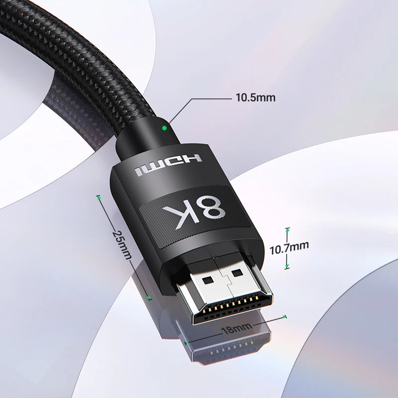 Cabo HDMI 2.1 2.0 UGREEN Ultra Alta Velocidade 4K 8K/60Hz 4K/120Hz para Xiaomi Mi Box PS5 Dolby Vision 48Gbps Compatível com HDMI