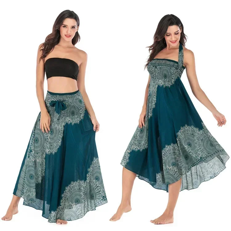 Sexy verão longo boho inferior saia feminina vintage casual ropa mujer faldas solta moda y2k maxi saias roupas femininas saia jupe