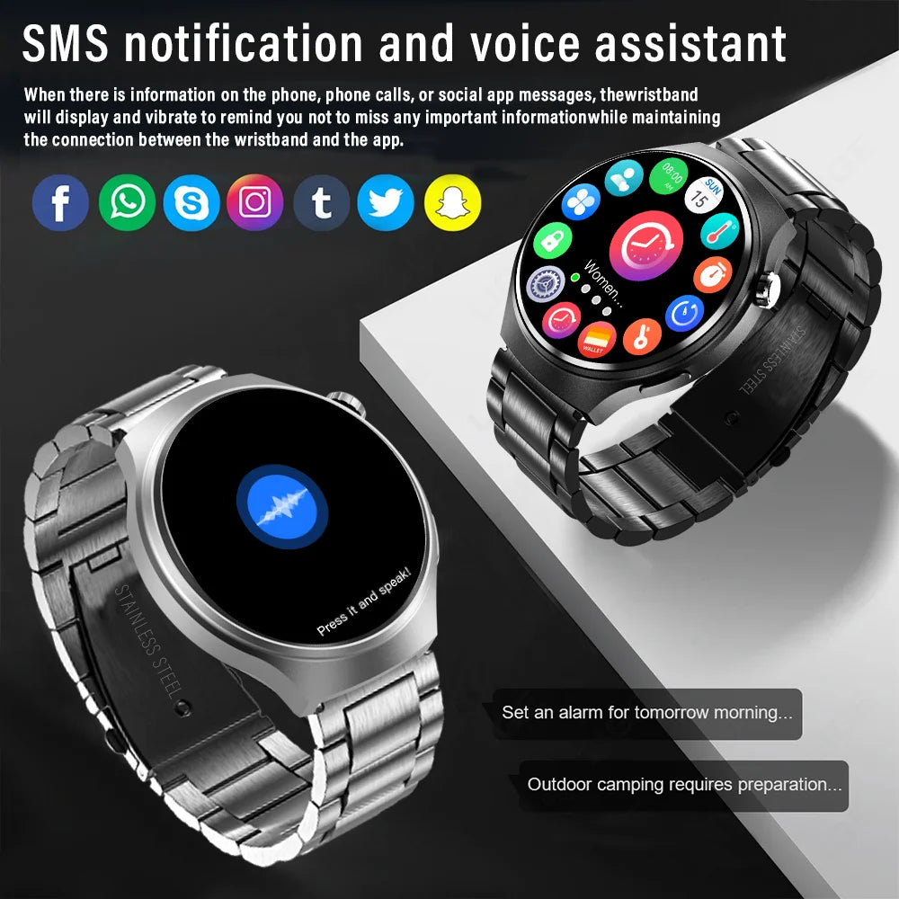 G.l wear 2025 novo relógio inteligente masculino display hd rastreamento de saúde bluetooth chamando assistente de voz esportes smartwatch