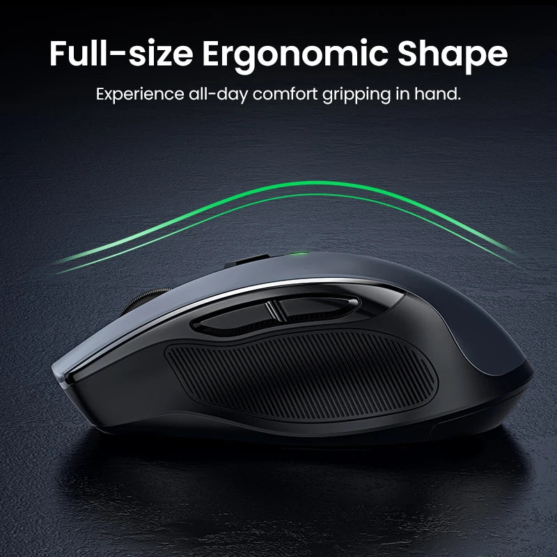 Ugreen mouse ergonômico sem fio 4000 dpi silencioso 6 botões para macbook tablet portátil mudo ratos silencioso 2.4g mouse