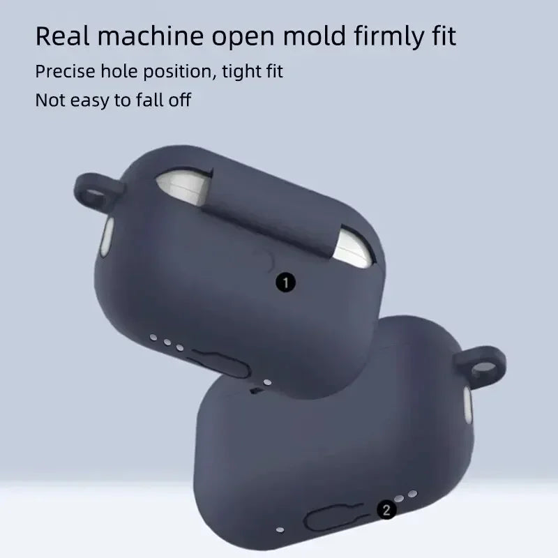 Capa protetora de silicone para AirPods Pro, cor sólida, Apple Bluetooth Headset, capa macia, novo
