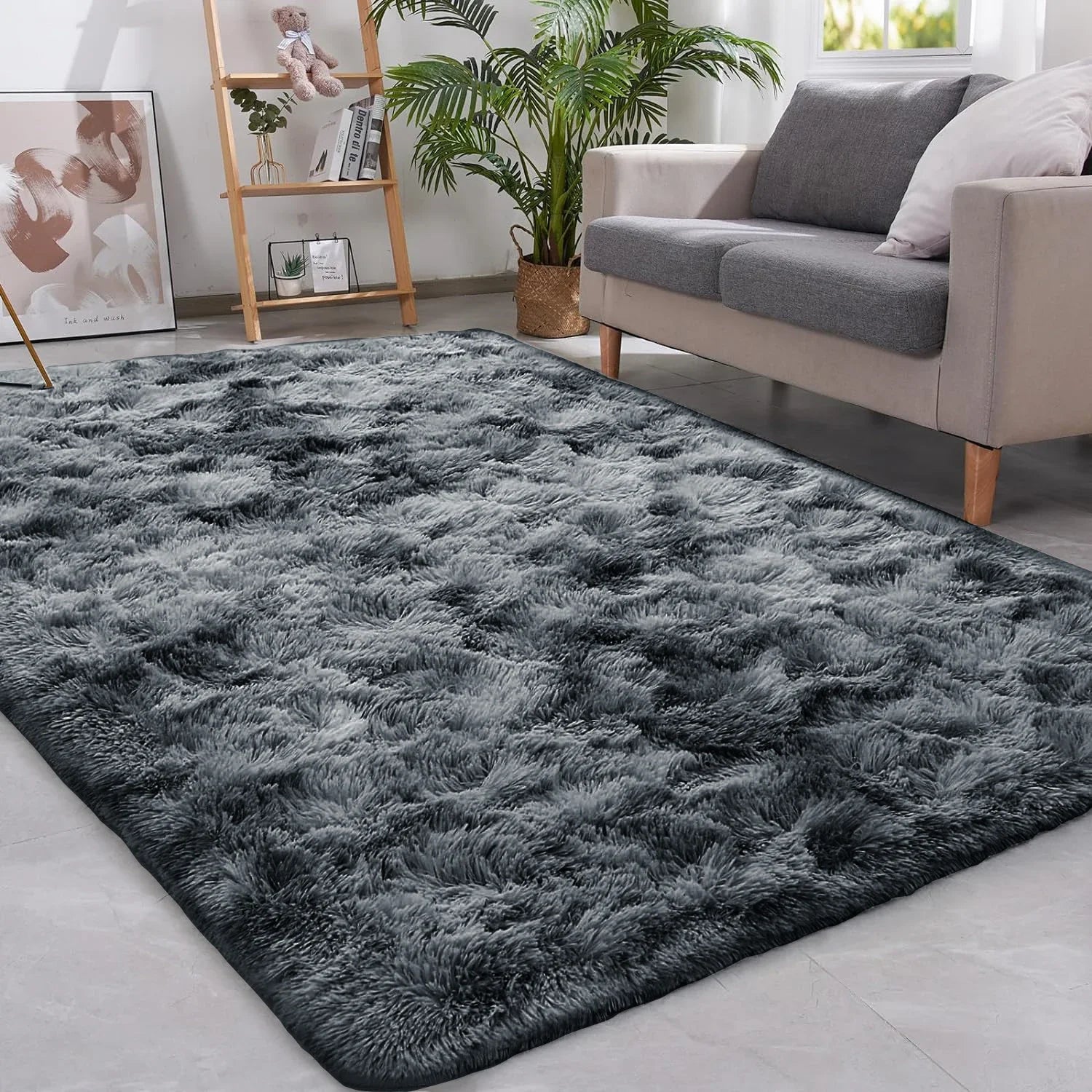 Tapete macio e fofo VIKAMA, tapete felpudo antiderrapante, ideal para quartos, salas de estar e quartos infantis como decoração de casa