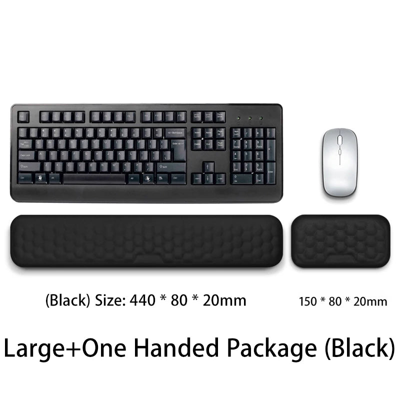 Conjunto de almofada de teclado de espuma de memória para computador de escritório laptop fácil digitação alívio da dor teclado descanso de pulso mouse pad computador mouse pad
