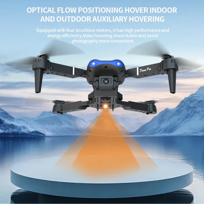 E99 Pro Drone com câmera HD 8K Controle Remoto Quadcopter Aeronave de Quatro Eixos Altitude Hold GPS Brinquedo Voador para Fotografia Aérea