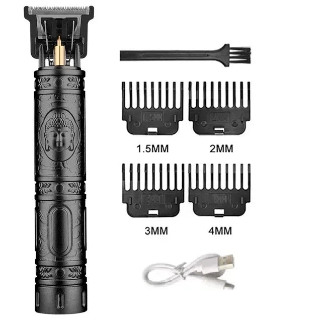 Máquina de Cortar Cabelo Vintage com Carregamento USB, Aparador Elétrico Portátil, Barbeador Profissional, Presente para Namorado