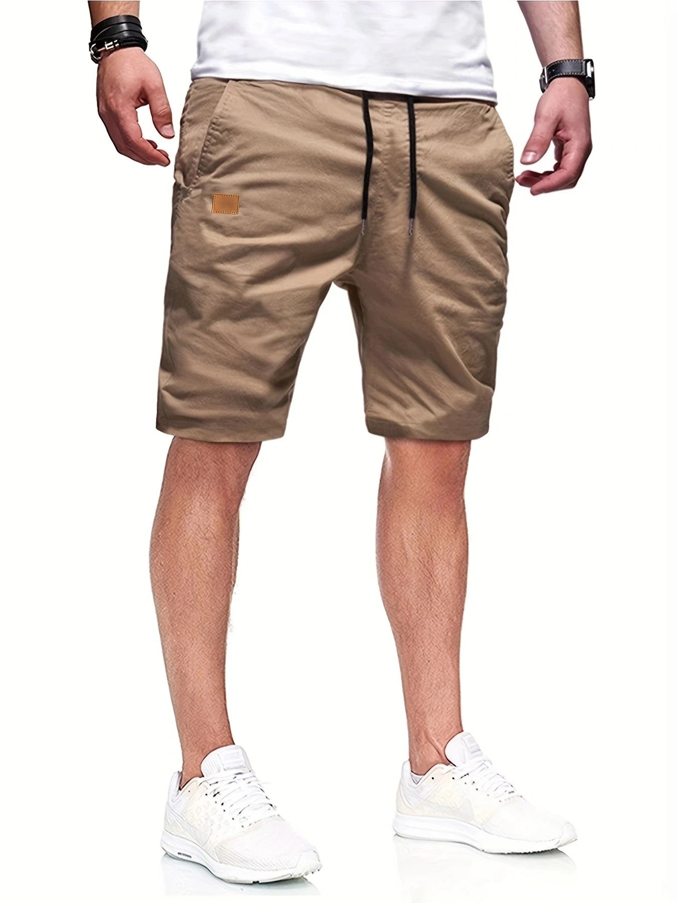 Novo verão masculino casual curto, bermuda, fitness jogging curto, vintage cintura elástica shorts de carga