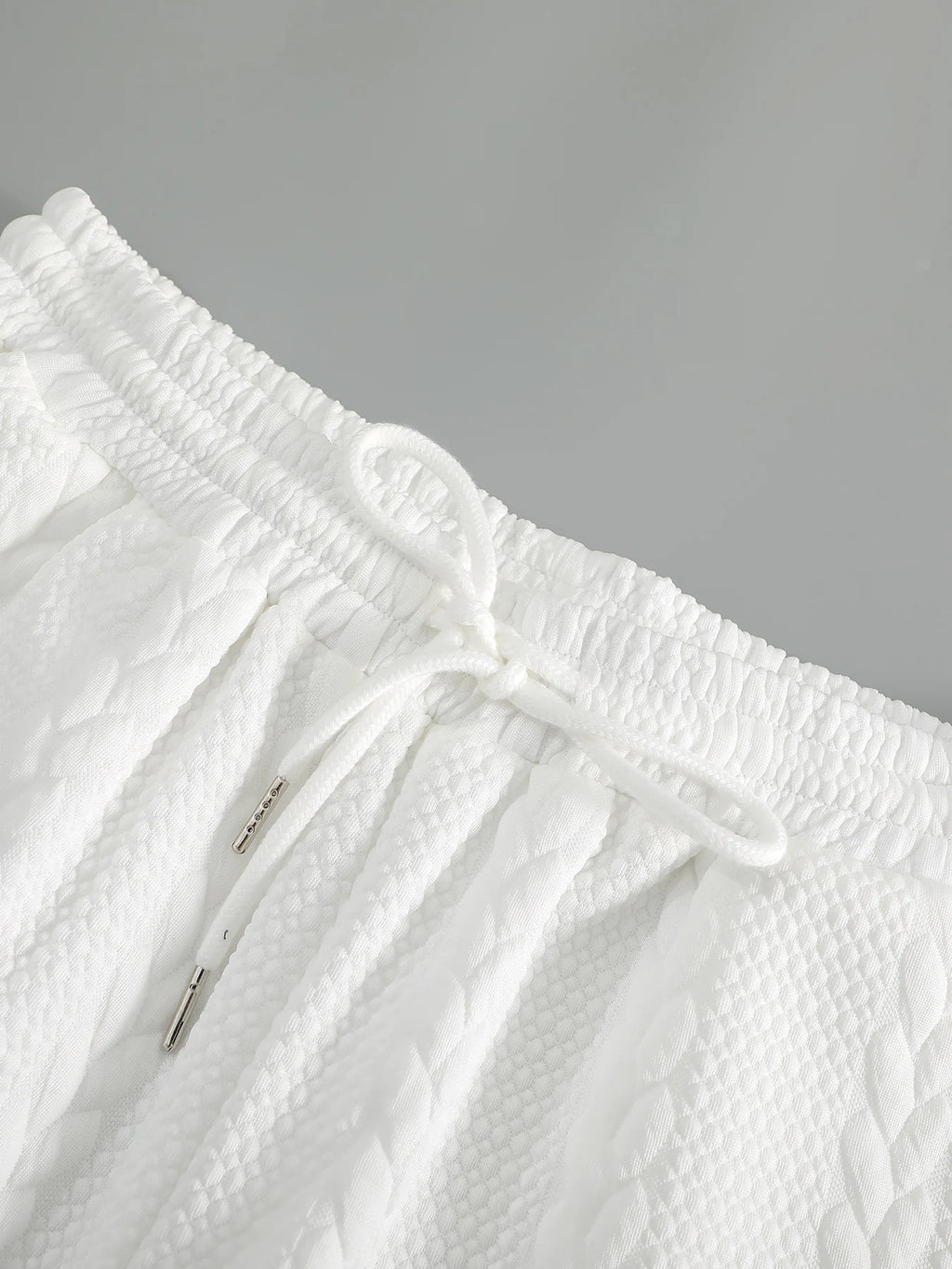 Shorts Casuais Brancos Masculinos com Cordão, Soltos e Respiráveis, de 5 Polegadas para o Verão