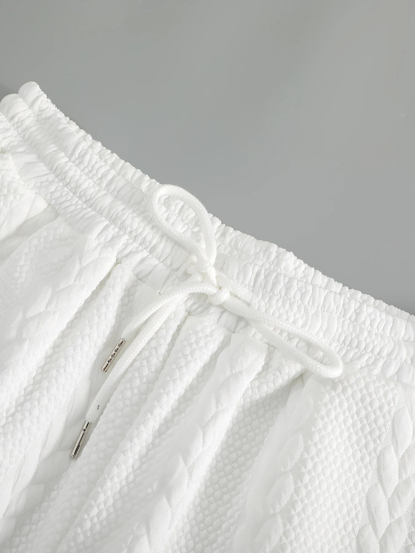 Shorts Casuais Brancos Masculinos com Cordão, Soltos e Respiráveis, de 5 Polegadas para o Verão