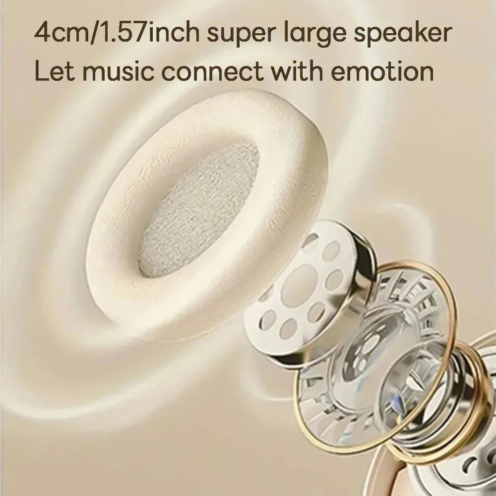 Headset Bluetooth 5.3 fones de ouvido para jogos modo duplo sem fio dobrável redução ruído música