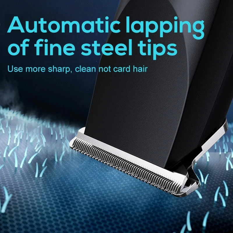 Máquina de cortar cabelo elétrica com cabeça de corte ajustável, design de carregamento USB para aparar cabelo e barba, ferramenta de higiene sem fio