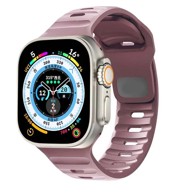 Pulseira de Silicone Sport para Apple Watch, Banda, 49mm, 45mm, 44mm, 42mm, 40mm, 41mm, 38, Pulseira Correa, iWatch Series 9, 8, 7, 6, 5, 4, 3, SE, ultra