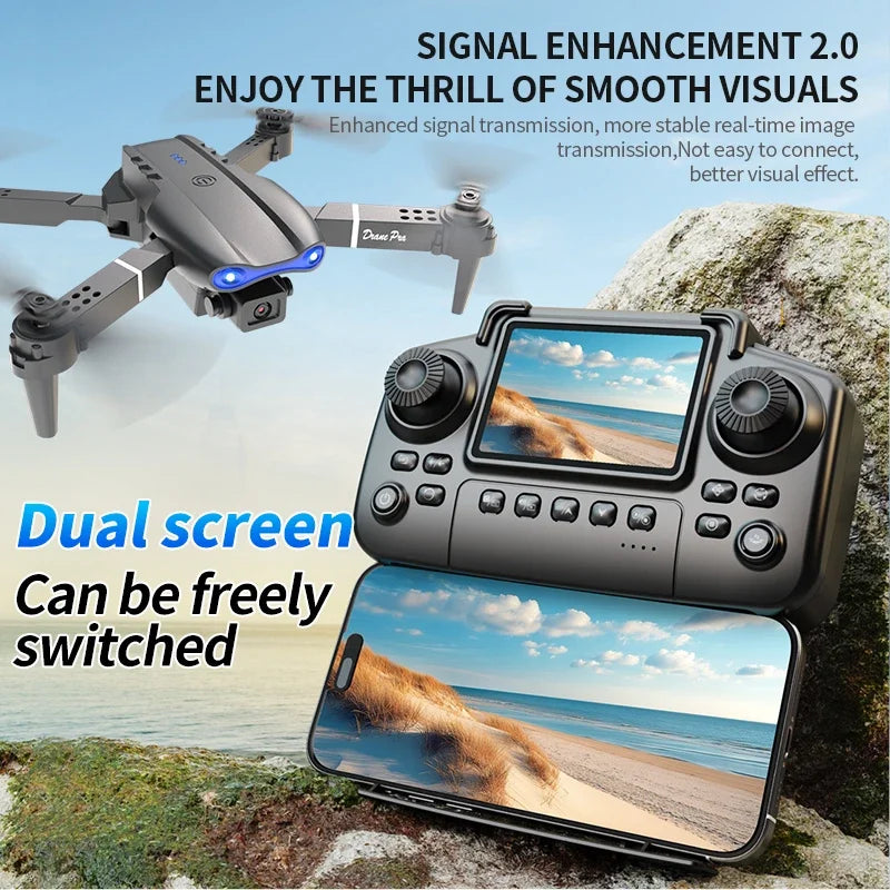 E99 Pro Drone com câmera HD 8K Controle Remoto Quadcopter Aeronave de Quatro Eixos Altitude Hold GPS Brinquedo Voador para Fotografia Aérea