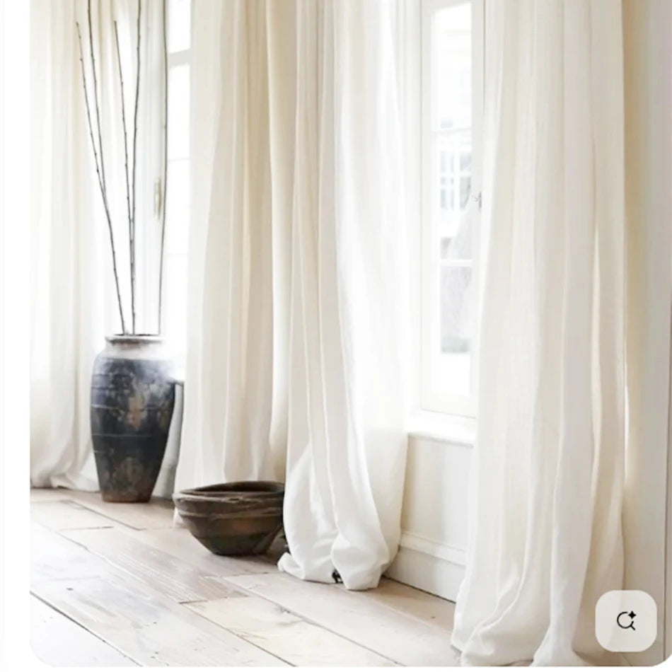 Cortina com Rod Pocket for Window, 100% Linho, Filtragem de Luz, Farmhouse Living Room, Children Bedroom, Environmental, Linen