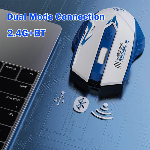 Bluetooth 5.4 mouse modo duplo 2.4g mouse sem fio 6 botões mouse para jogos escritório silencioso ratos recarregável para computador portátil