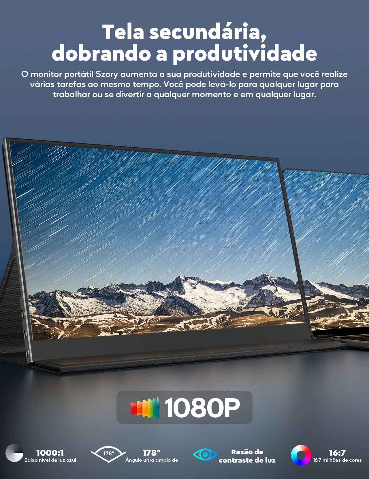 Amoudo 15.6 Polegada monitor portátil 1920x1080p display móvel ips painel lcd penhole suporte vesa udc mini hdmi estender display