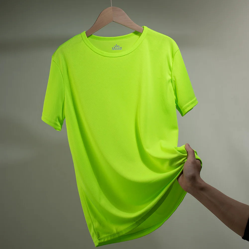 Multicolorido secagem rápida manga curta esporte t camisa ginásio camisas de fitness treinador correndo camiseta masculina respirável roupas esportivas