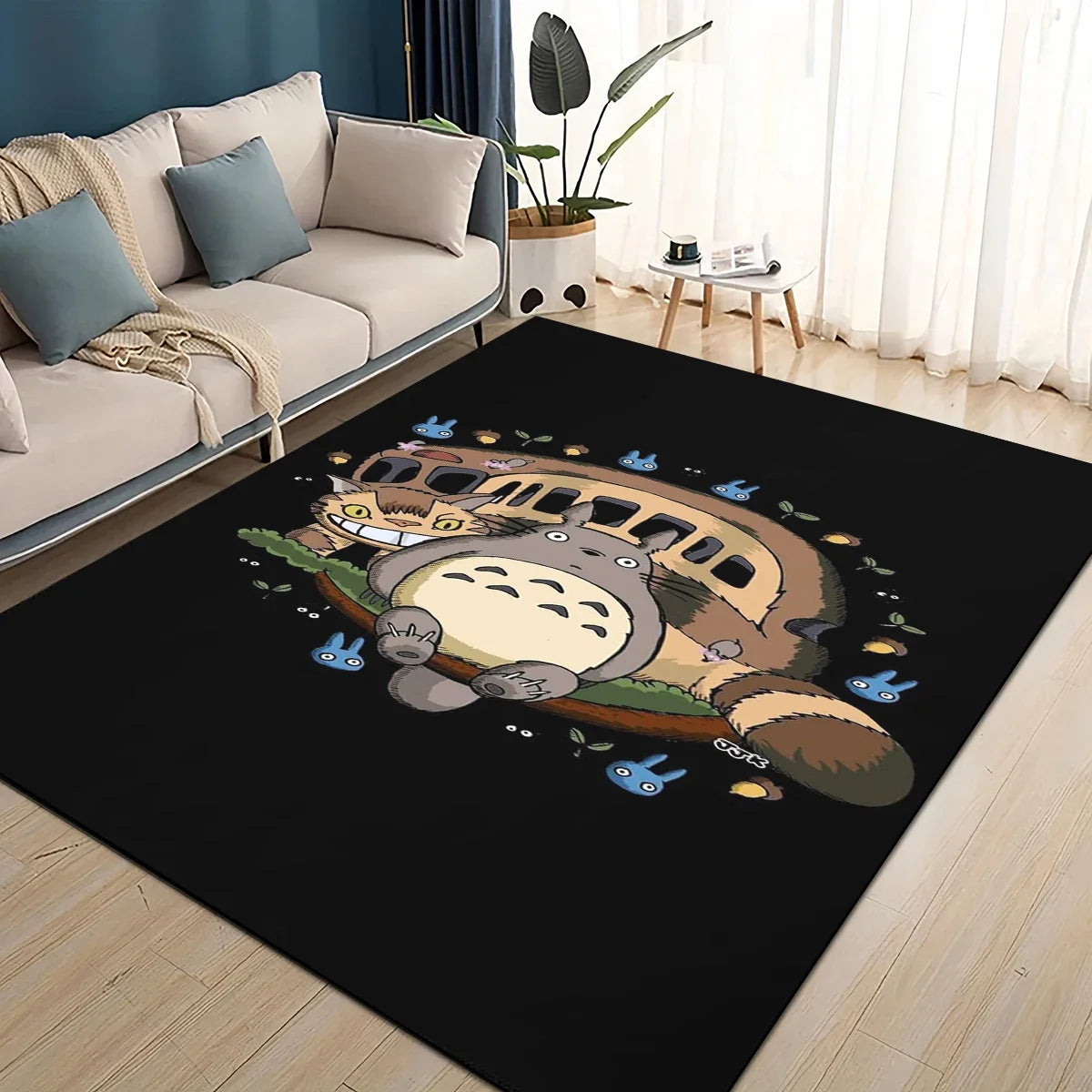 Tapete 3D T-Totoros para Sala de Estar, Quarto Infantil, Sofá, Decoração, Tapete Antiderrapante para Brincadeiras das Crianças