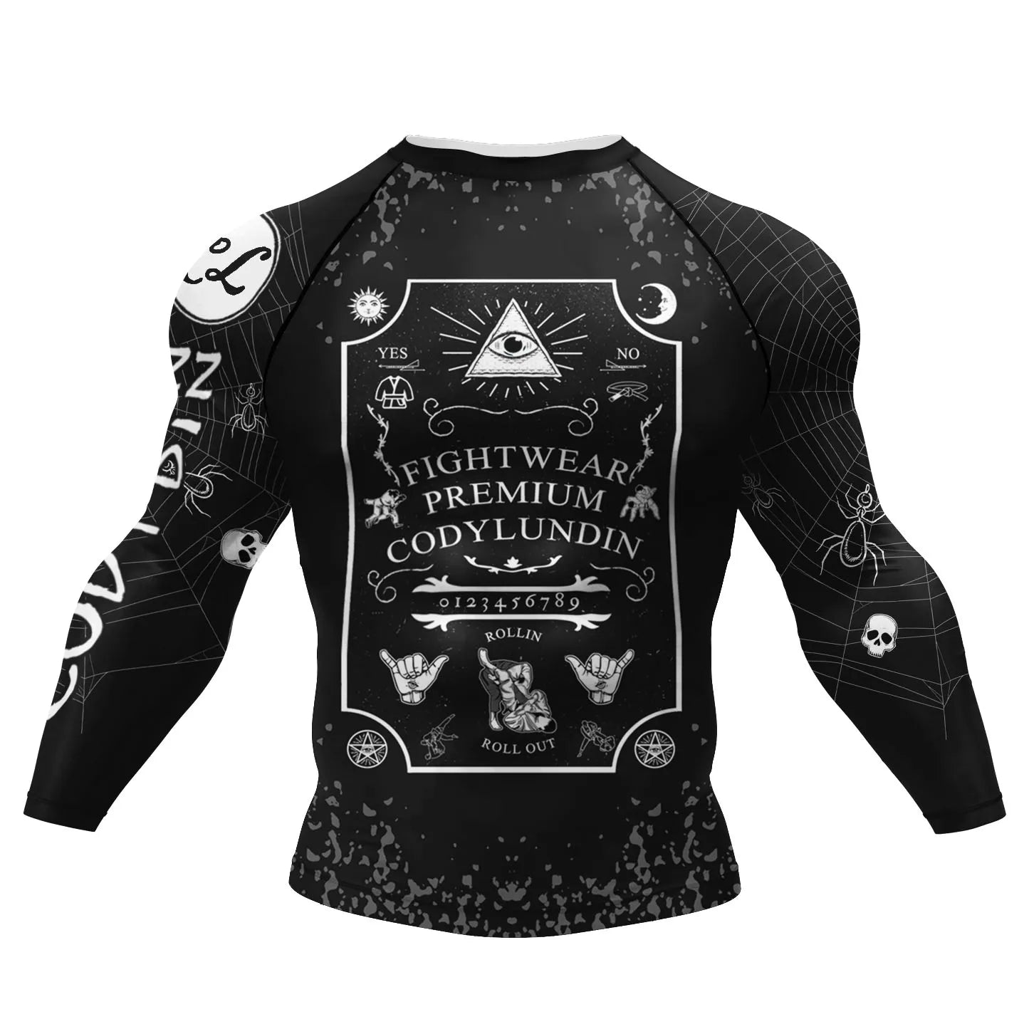 Cody Lundin Tattoo Camiseta de compressão de ginástica masculina sublimação manga longa Rashguard BJJ jiu jitsu camisa de boxe personalizada