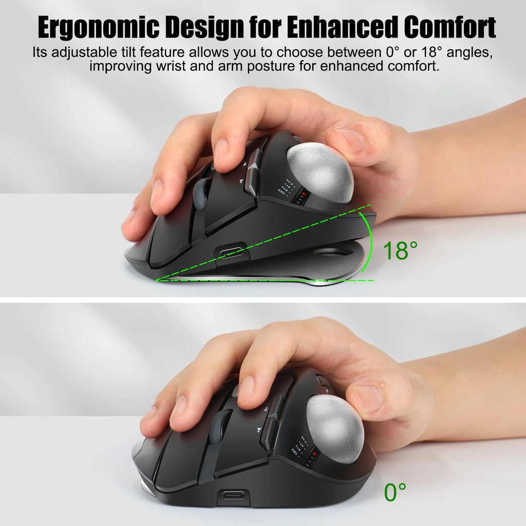 Lefon F33/F26C/F35B Trackball Mouse/Bluetooth Mouse Ergonômico 2.4G Ratos Rollerball Recarregáveis Sem Fio para PC Desenho de Escritório
