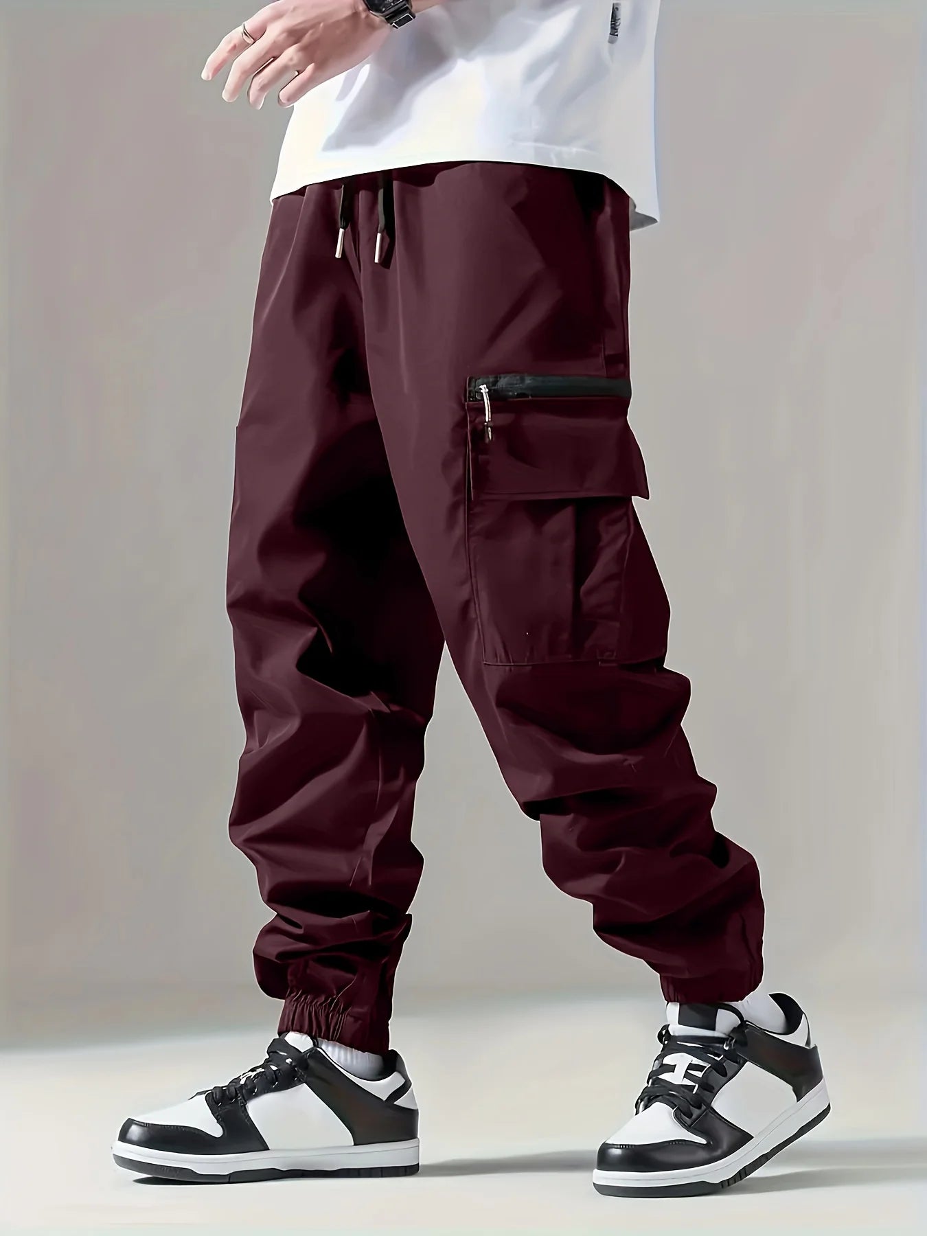 Calça cargo multibolso masculina, calça fina, confortável e respirável, casual ao ar livre, veste, ciclismo, 004