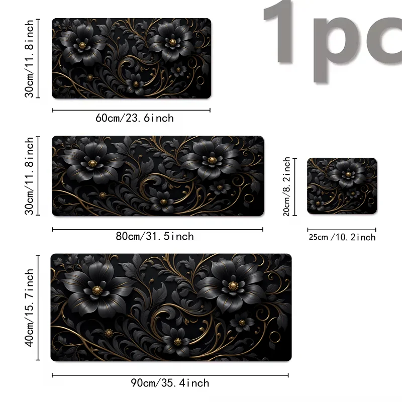 Lindas almofadas florais grande mouse pad para jogos com base de borracha antiderrapante design de costura precisa lavável e durável para uso em escritório