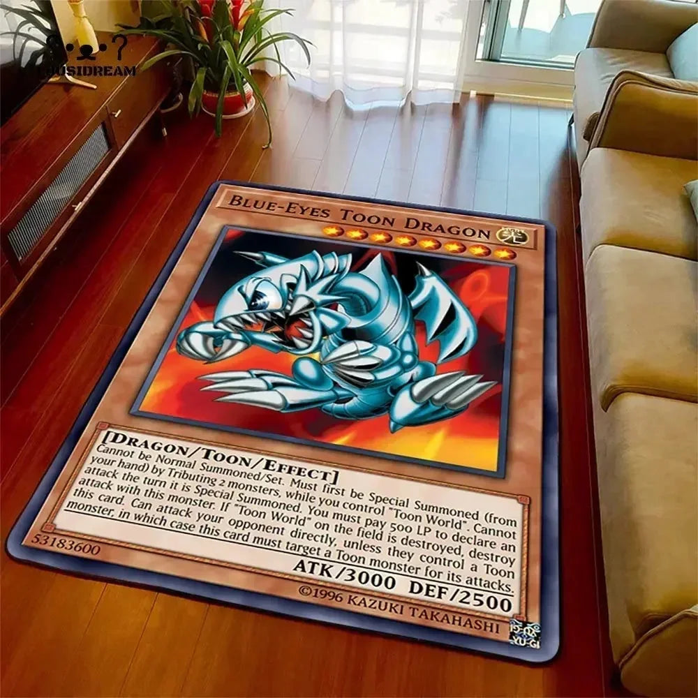 Yu-gi-oh olhos azuis dragão branco anime antiderrapante tapete dos desenhos animados para sala de estar quarto área decorativa presente perfeito