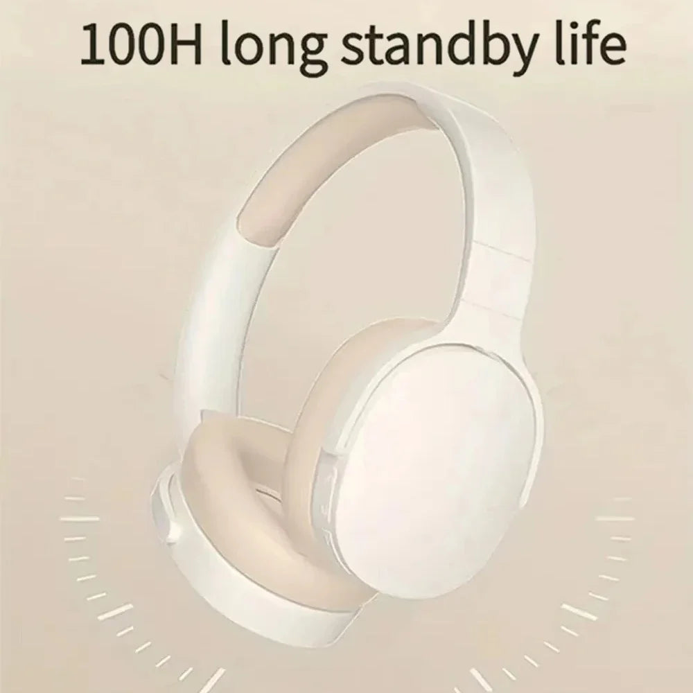 Headset Bluetooth 5.3 fones de ouvido para jogos modo duplo sem fio dobrável redução ruído música
