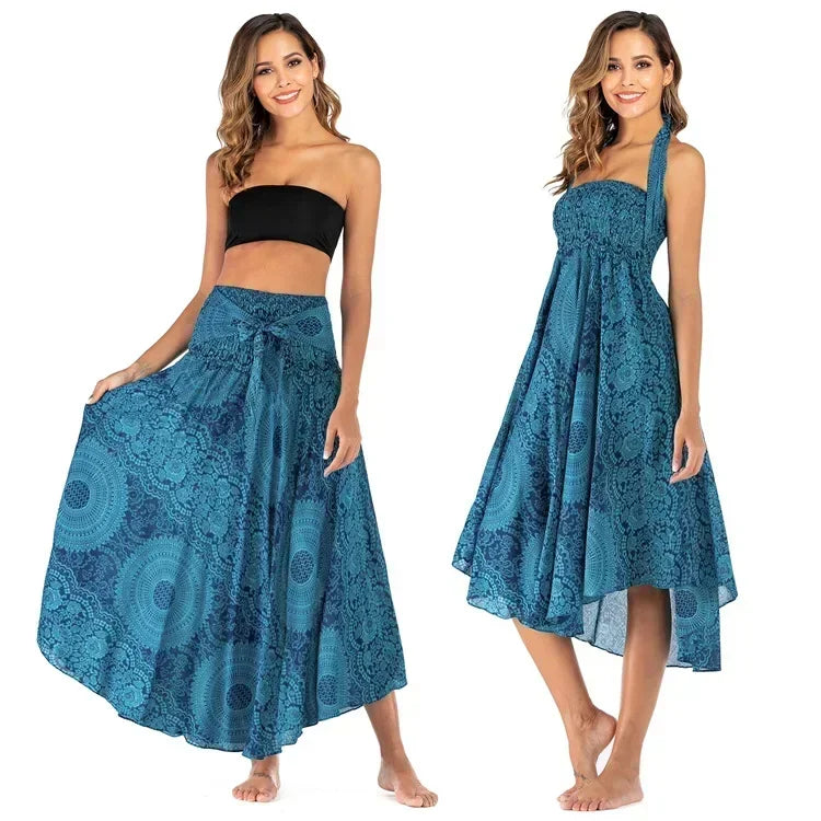 Sexy verão longo boho inferior saia feminina vintage casual ropa mujer faldas solta moda y2k maxi saias roupas femininas saia jupe