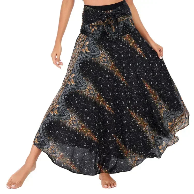 Sexy verão longo boho inferior saia feminina vintage casual ropa mujer faldas solta moda y2k maxi saias roupas femininas saia jupe