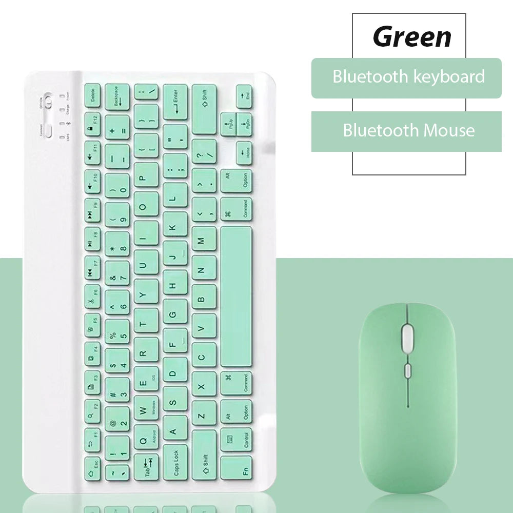 Teclado sem fio bluetooth universal, teclado e mouse para celular, mini teclado bluetooth, acessórios para teclado ipad