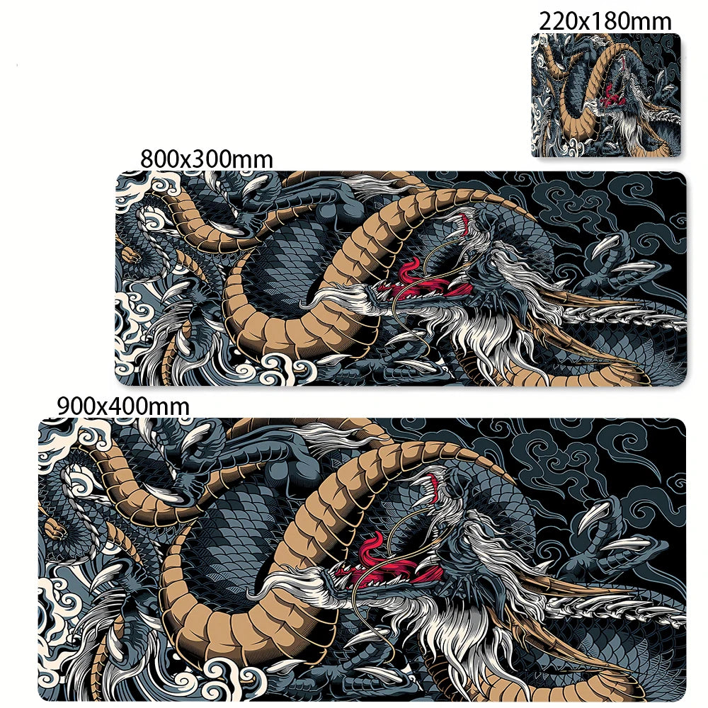 Preto e branco dragão grande mouse tapete de jogos mousepad grande base de borracha mouse pad roxo deskpad eyboard tapetes mousepads 400x900