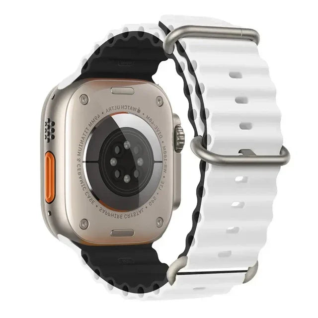Pulseira oceano para apple watch ultra 2 band 49mm 10 9 8 7 45mm 41mm pulseira de silicone iwatch 6 5 4 3 se 44mm 40 42mm banda