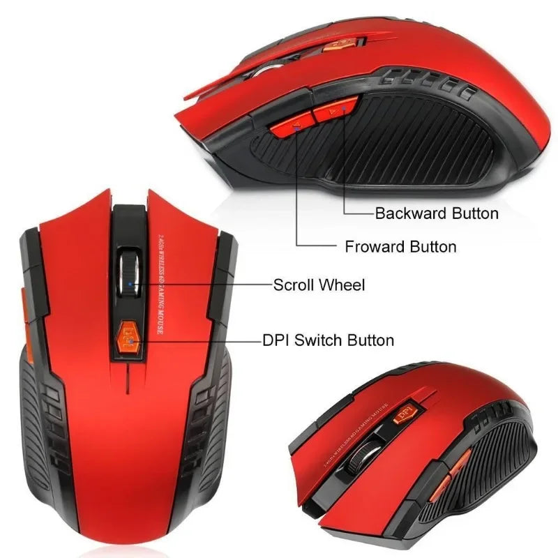 Mouse óptico sem fio de 2,4 GHz para PC laptop computador receptor USB mini mouse portátil